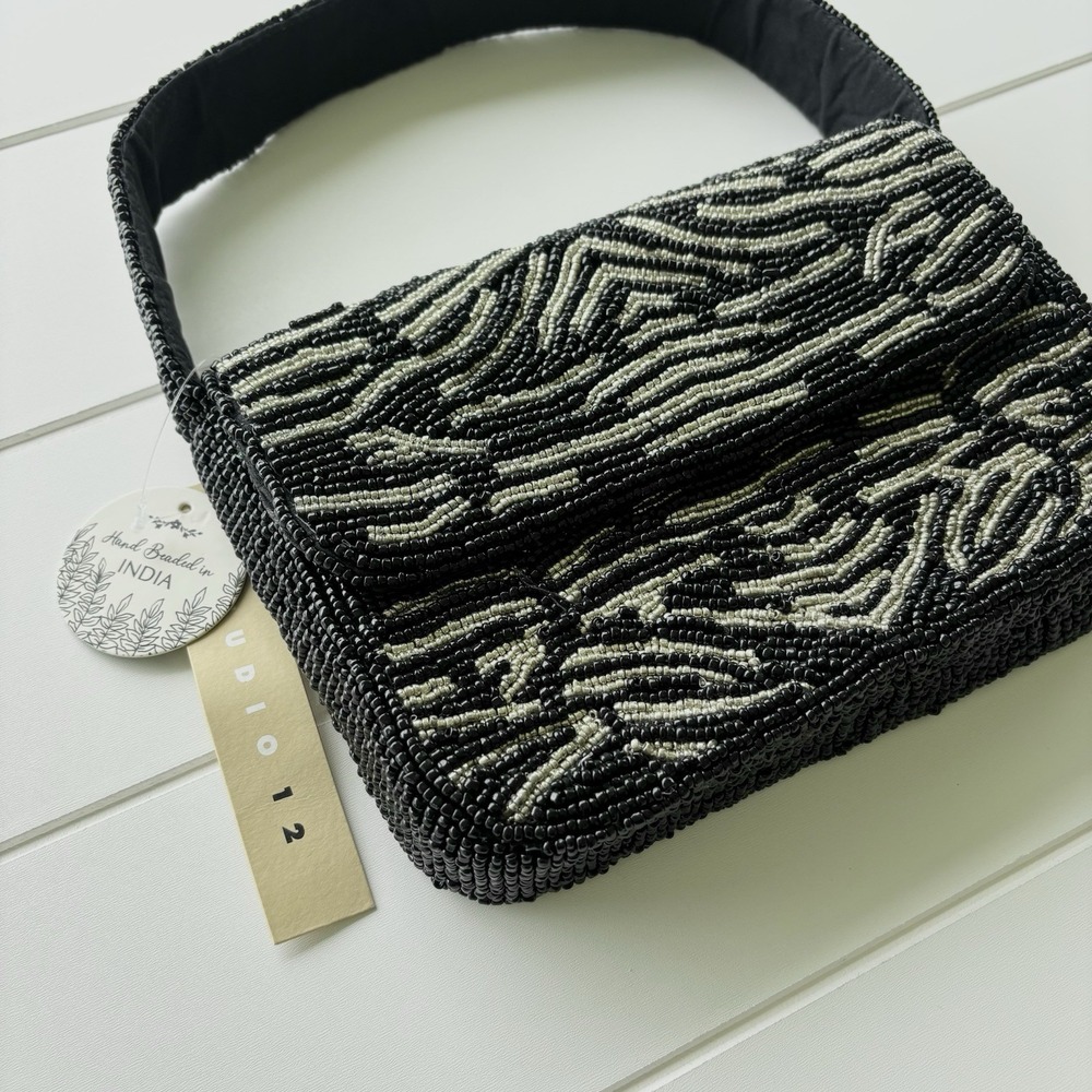 Viral Tik Tok Animal Print Zebra Beaded Bag - Picture 4 of 13